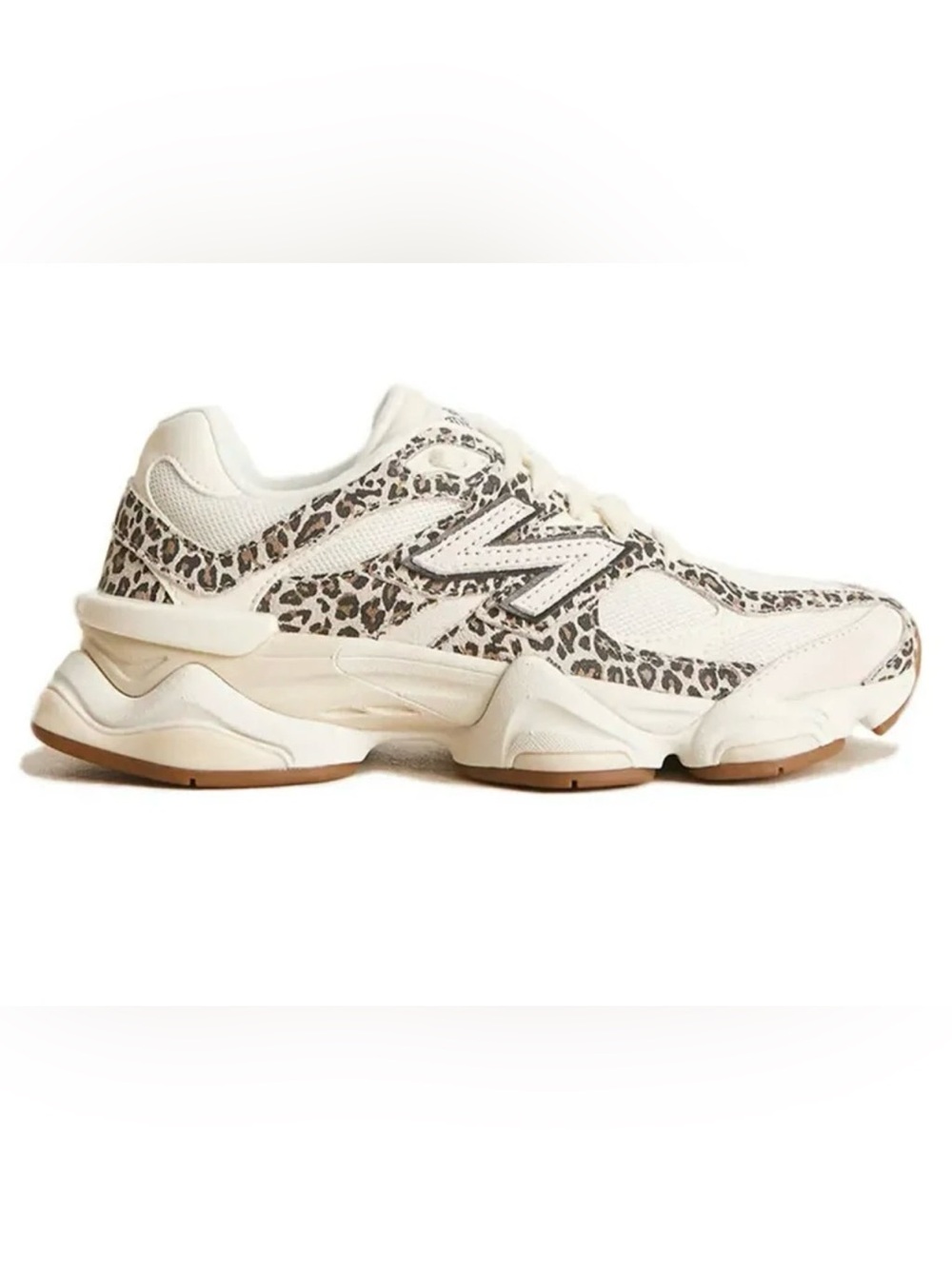🔥Viral🐆 New Balance 9060 White and Black Leopard-Print Chunky Sneakers - Picture 8 of 13